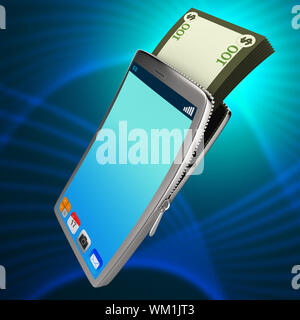 Di dollari Telefono Mostra World Wide Web e sito Web Foto Stock