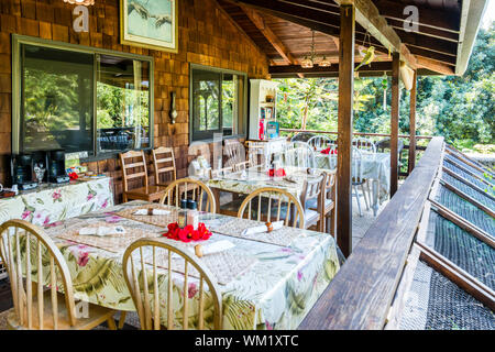 Hawai'i, la grande isola, Hale Maluhia Lanai Colazione Foto Stock