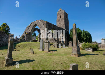 Muthill vecchia chiesa e torre, Muthill, Perthshire, Scotland, Regno Unito Foto Stock