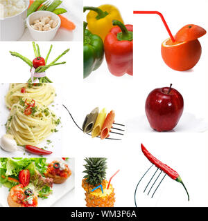 Organica Vegana Vegetariana cibo brillante collage umore Foto Stock