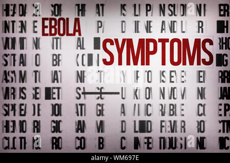 Generati digitalmente il virus ebola parola cluster con testo in grassetto Foto Stock