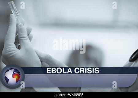 Composito Digitale di Ebola notizie flash con immagini mediche Foto Stock