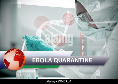 Composito Digitale di Ebola notizie flash con immagini mediche Foto Stock