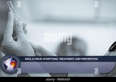 Composito Digitale di Ebola notizie flash con immagini mediche Foto Stock