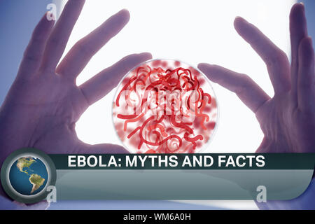 Composito Digitale di Ebola notizie flash con immagini mediche Foto Stock