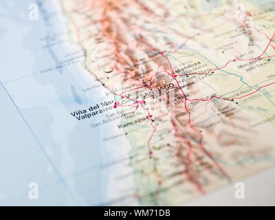 Mappa di Santiago de Chile Foto Stock