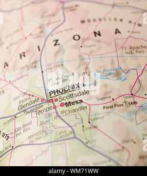 Mappa di Phoenix in Arizona Foto Stock