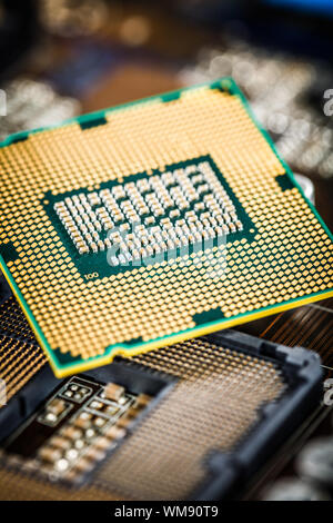 Moderno processore e scheda madre per un computer di casa Foto Stock