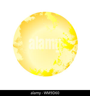 Realistica Icona Sun, gradiente di colore arancione, bianco, giallo, isolato su bianco Foto Stock