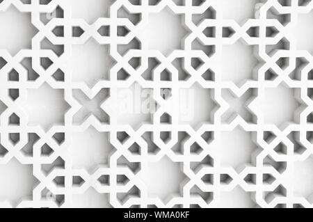 Un esempio di design Islamico cast in calcestruzzo su un edificio in Malaysia. Foto Stock