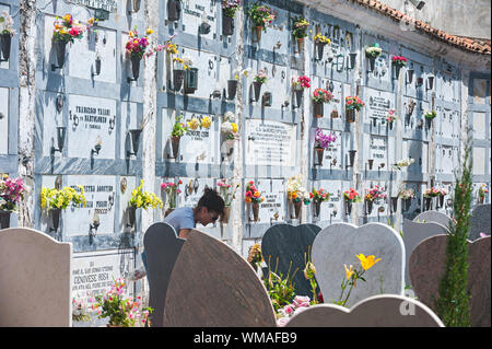 Costiera Amalfitana (Salerno) : il limone il percorso . Cimitero di minori Foto Stock