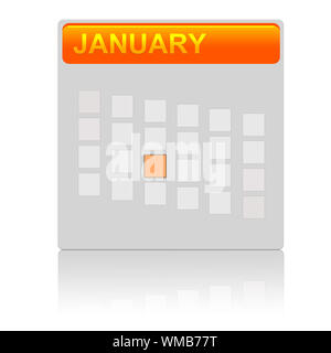 Illustrazione di un arancione icona calendario Foto Stock