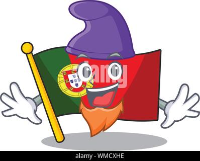 Elf bandiera del Portogallo carattere in forma cartoon Illustrazione Vettoriale