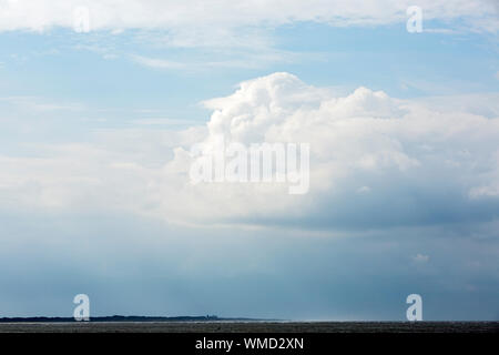 Norderney, Weststrand, Meer, Himmel, Wolken, Horizont, Juist Foto Stock