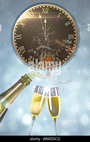 Flying Colours contro champagne popping Foto Stock