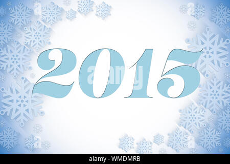 2015 contro il blu e il bianco design a fiocco di neve Foto Stock