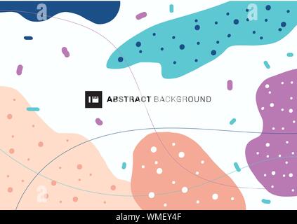 Abstract color pastello mano disegnare forme e forme alla moda scheda copertura design pattern di sfondo. È possibile utilizzare per creare poster, brochure, layout templa Illustrazione Vettoriale