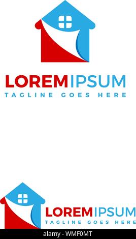 Creative Real Estate Logo Design. Casa Logo Design. Immobiliare icona Vettore. Illustrazione Vettoriale