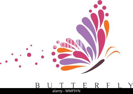 Bellezza logo a forma di farfalla Modello icona Vettore design Illustrazione Vettoriale