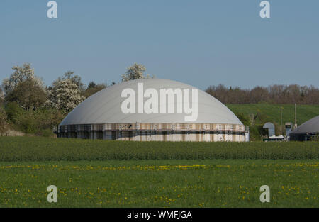 Impianto di produzione di biogas, schwaebisch hall, hohenlohe REGIONE DEL BADEN-WUERTTEMBERG, Heilbronn-Franconia, Germania Foto Stock