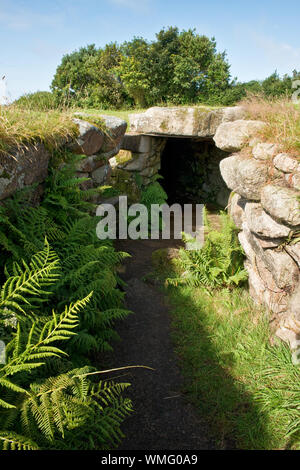 Pietra passaggio sotterraneo (fogou) di Carn Euny insediamento. Sancreed, SW Cornovaglia Foto Stock