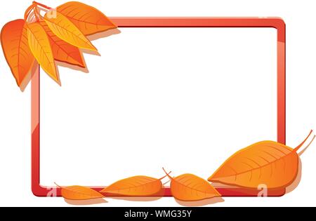 Telaio di autunno con foglie d'arancio, illustrazione vettoriale Illustrazione Vettoriale