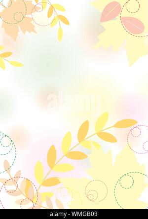 Pastel autunno sfondo con foglie di acero, colori pastello, illustrazione vettoriale EPS 10,0 Illustrazione Vettoriale
