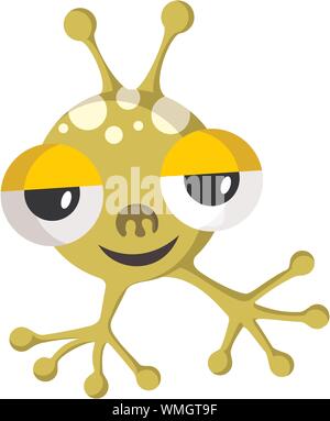 Lo spazio verde Monster su bianco Illustrazione Vettoriale