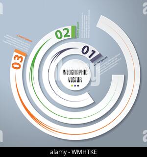 Una infografica con numeri, frecce e opzioni Illustrazione Vettoriale