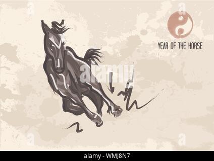 Anno Nuovo Cinese del cavallo 2014 Illustrazione Vettoriale