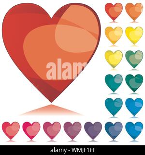 Insieme dei cuori Illustrazione Vettoriale