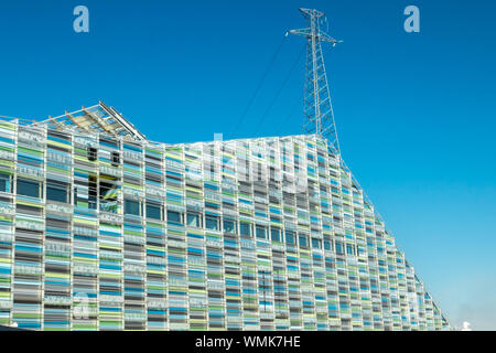 Kotka, Finlandia - 28 August 2019: vista del centro marittimo Vellamo. Foto Stock