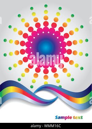 Abstract rainbow con onde e punti Illustrazione Vettoriale