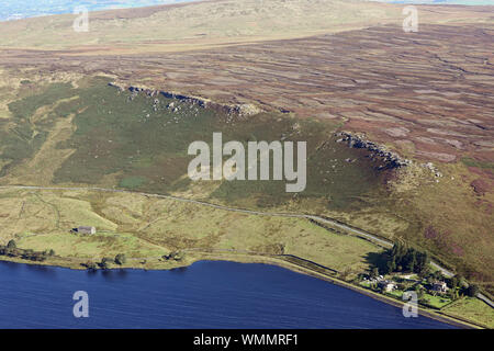 Vista aerea di una scarpata nello Yorkshire, Regno Unito Foto Stock