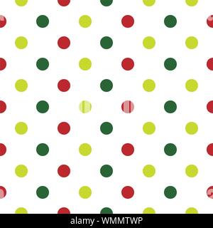 Natale Polka Dot sfondo in rosso, verde e bianco Illustrazione Vettoriale