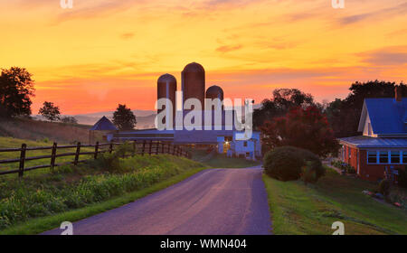 Sunrise, Dayton, Shenandoah Valley, Virginia, Stati Uniti d'America Foto Stock