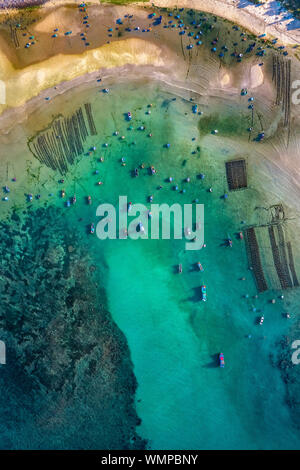Vista aerea della spiaggia di Eo Gio, Nhon Ly, Quy Nhon, Binh Dinh, Vietnam. Foto Stock