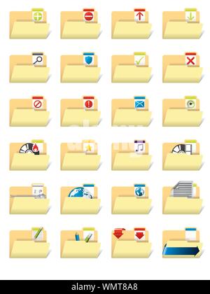 Icona della cartella impostata Illustrazione Vettoriale