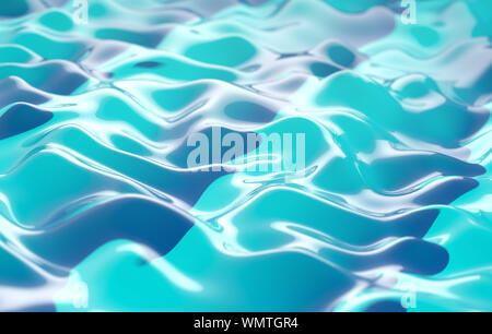 Pulire l'acqua della piscina dettaglio.illustrazione 3d.chiudere l'immagine di Clear e. acqua blu Foto Stock