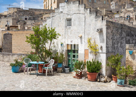 In Italia, Basilicata, provincia di Matera, Matera. Maggio 28, 2019. Piccola casa. Foto Stock