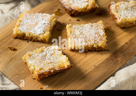 In casa Gooey burro torta con zucchero a velo Foto Stock