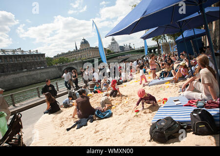 Parigi, Senna, Paris Plage Foto Stock