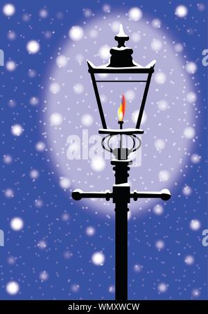Gaslight di inverno Illustrazione Vettoriale