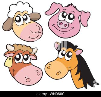 Gli animali della fattoria dettagli collection Illustrazione Vettoriale