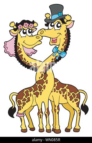 Le giraffe wedding 2 illustrazione vettoriale Illustrazione Vettoriale