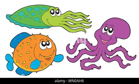 Le specie marine collection Illustrazione Vettoriale