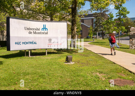 Montreal, CA - 5 Settembre 2019: Università di Montreal (UDEM) firmare Foto Stock