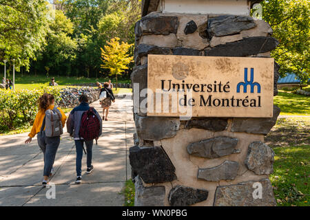 Montreal, CA - 5 Settembre 2019: Università di Montreal (UDEM) firmare Foto Stock