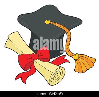 Graduazione hat e scorri Illustrazione Vettoriale