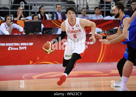 Shanghai, Cina. Credito: MATSUO. 5 Sep, 2019. Cedi Osman (TUR) Basket : basket FIBA World Cup Cina 2019 Gruppo e corrispondenza tra 76-91 Turchia Repubblica ceca a Shanghai Oriental Sports Center in Cina a Shanghai. Credito: MATSUO .K AFLO/sport/Alamy Live News Foto Stock